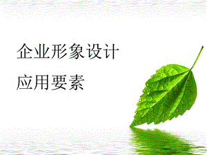 企业形象设计-应用要素Vi设计.ppt