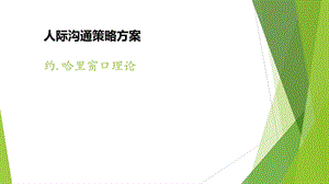 人际沟通策略方案-约哈里窗口.ppt