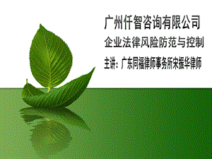 企业法律风险防范培训提纲.ppt