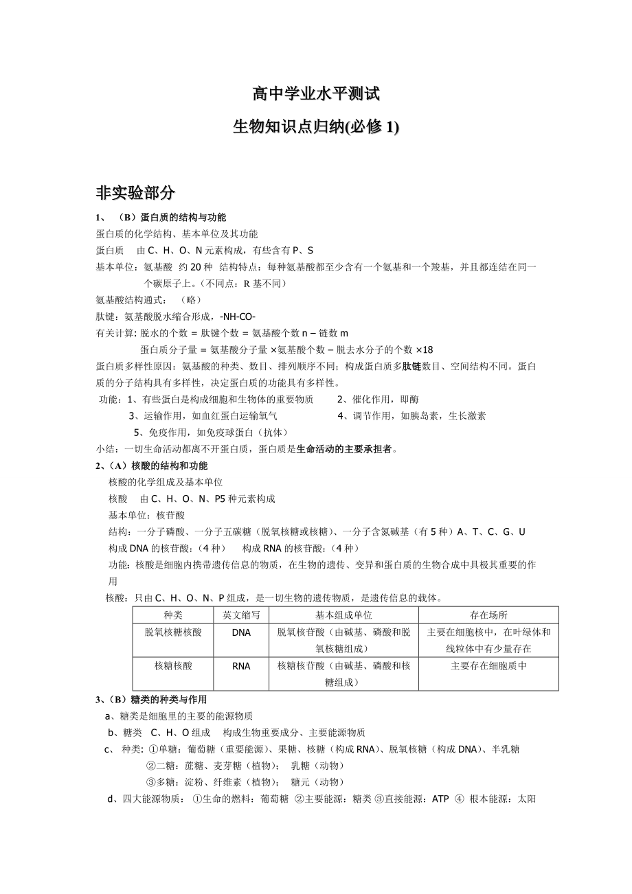 生物必修1知识点归纳.doc_第1页