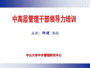 中高层管理领导力.ppt