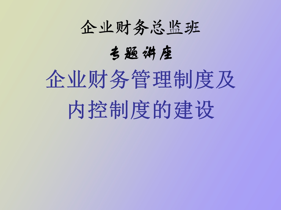 企业财务总监班专题讲座.ppt_第1页