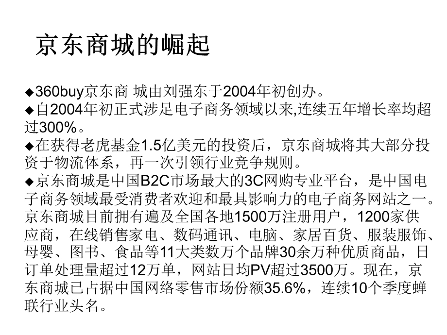 京东商城SWOT分析(崛起、竞争对手新蛋).ppt_第2页