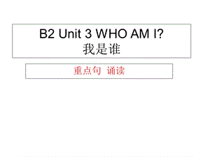 人教版必修二Unit3WHOAMI重点句.ppt