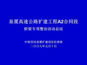 中铁四局泉厦扩建A2桥梁预制专项整治活动总结.ppt