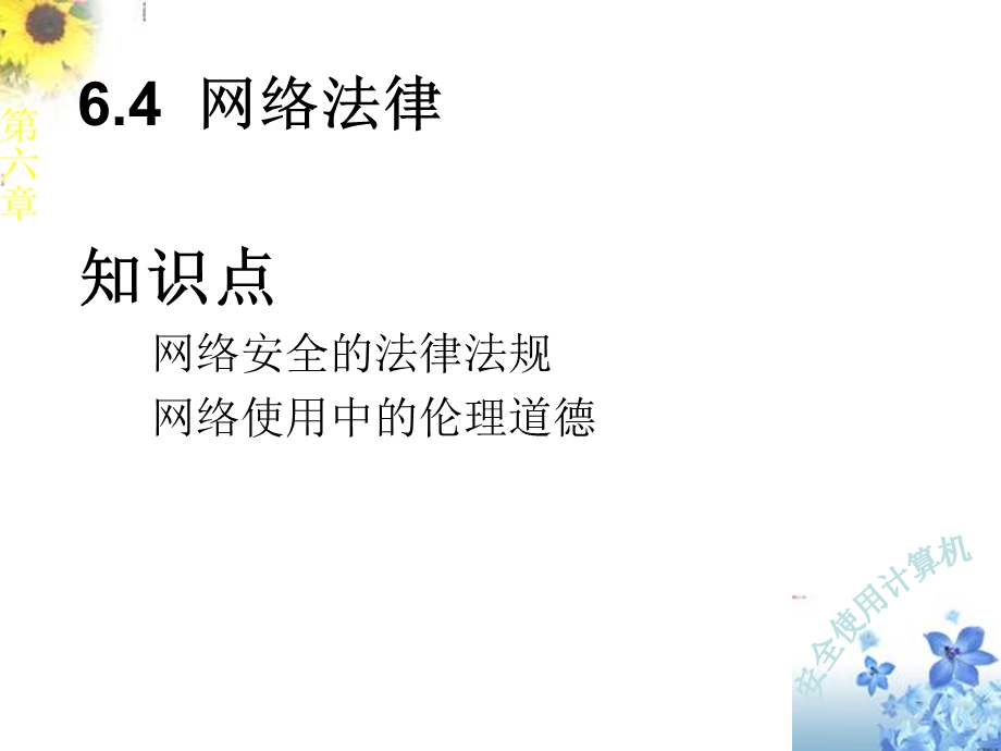 中职教育计算机课程-第六章第四节网络法律.ppt_第1页