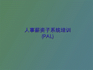 人事薪资子系统培训.ppt