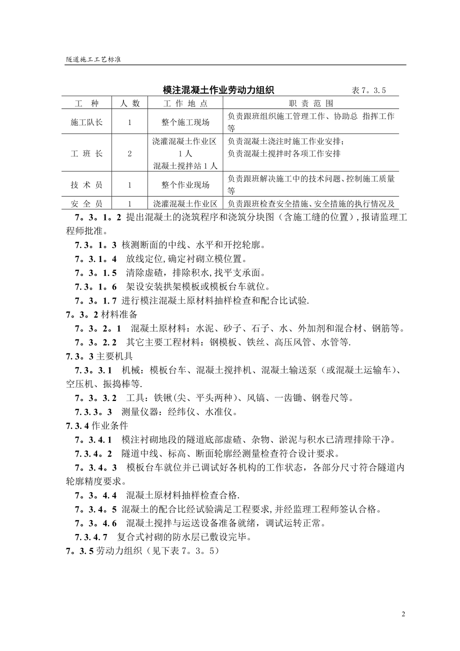 【整理版施工方案】隧道模注混凝土衬砌施工工艺(隧道工艺标准系列之七).doc_第2页