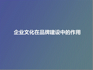 企业文化在品牌建设中的作用.ppt