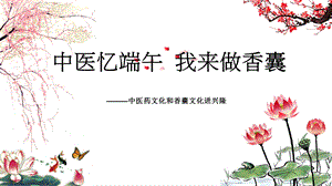 中医小讲堂-中医药文化及端午香囊文化.ppt