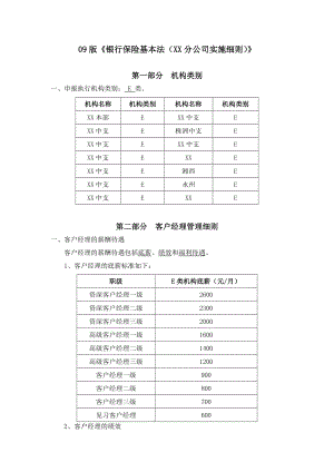 XX银行保险基本法(湖南分公司实施细则).doc