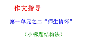 作文训练之师生情.ppt