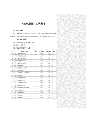 《疾病康复》实训指导总(全)-脑卒中康复讲解.doc