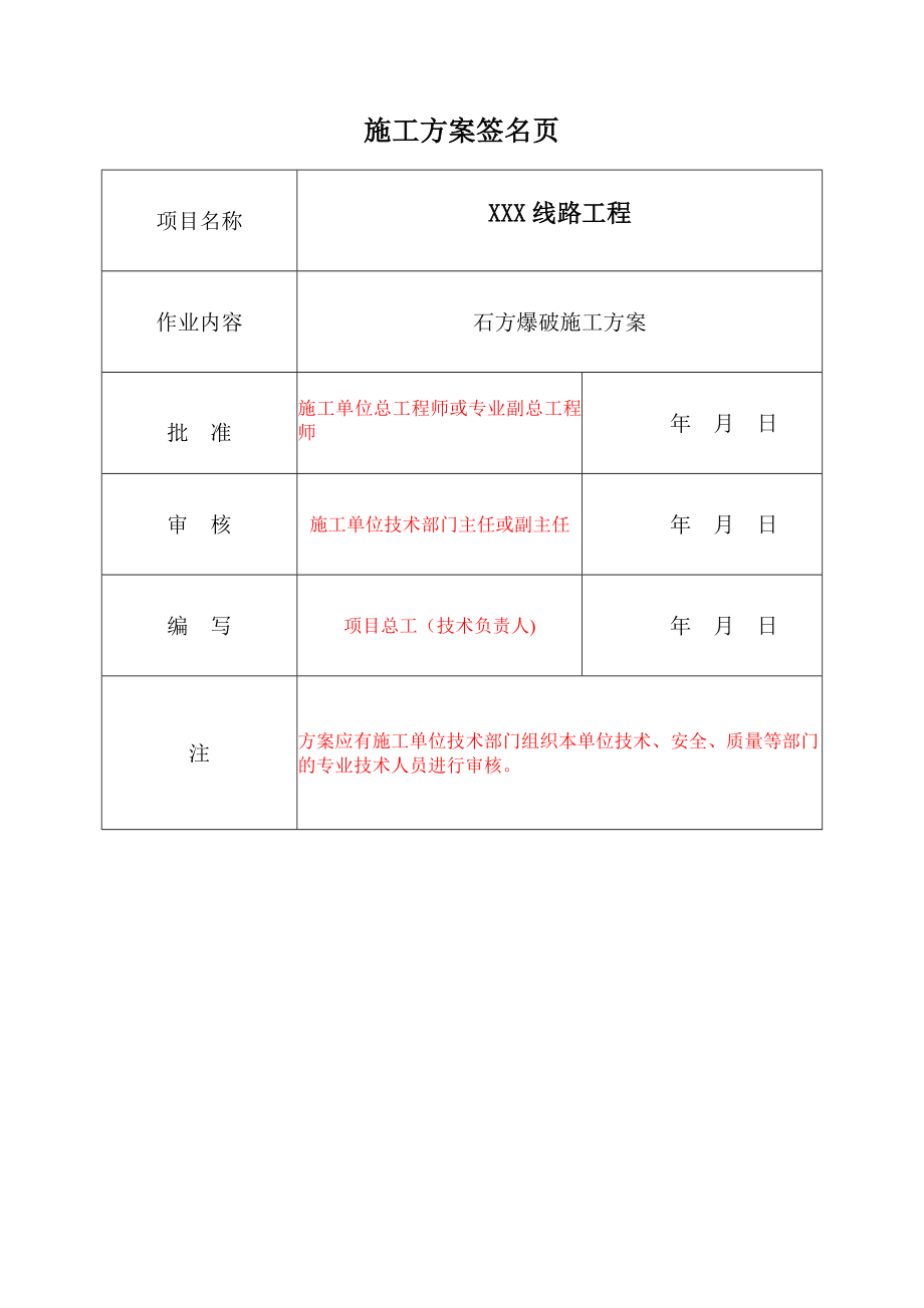 【建筑施工资料】15XXX线路工程石方爆破施工方案.doc_第2页