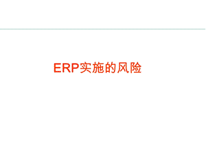 企业实施ERP的十大风险.ppt