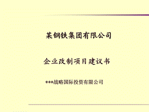 中企东方资产管理有限责任公司企业改制项目建议书.ppt