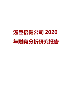 XX公司2020年财务分析研究报告.doc