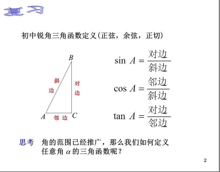 任意角三角函数的定义课件.ppt_第2页