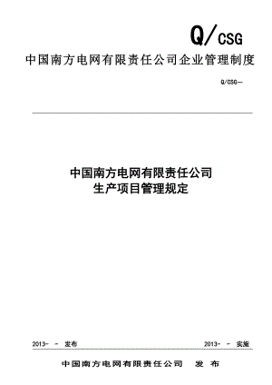 XX公司生产项目管理规定资料.doc