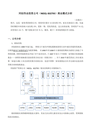 XX投资公司商业模式分析.docx