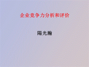 企业竞争力分析付红胜.ppt