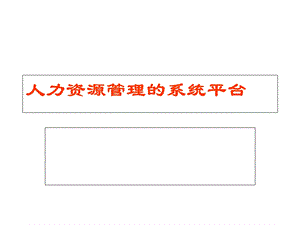企业人力资源系统解决方案DIY.ppt
