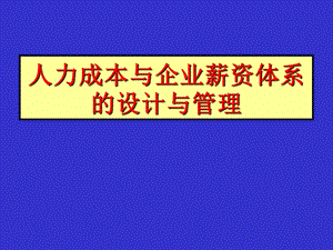 人力成本与企业薪资体系的设计与.ppt