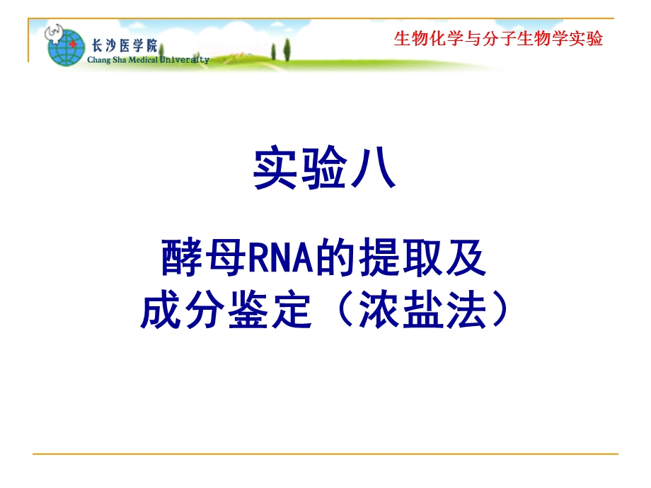 实验八酵母RNA的提取及成分鉴定浓盐法.ppt_第1页