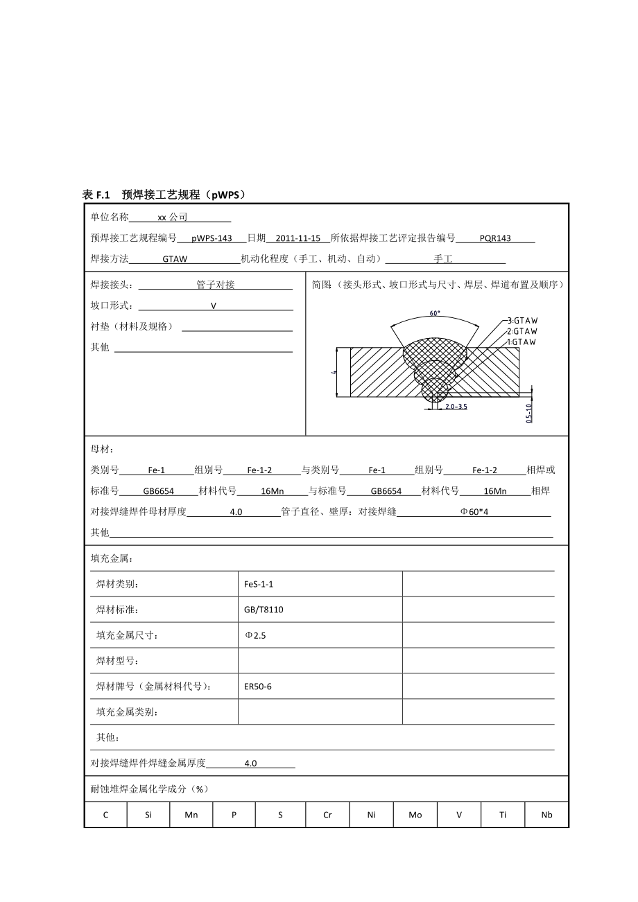 16Mn60x4管状对接焊接工艺评定氩弧焊.doc_第1页