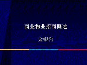 商业物业招商概述(内部).ppt