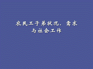 农民工子弟状况.ppt