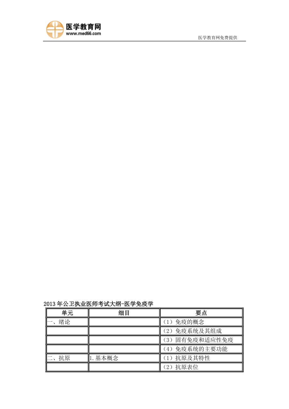 公卫执业医师考试大纲医学免疫学.doc_第1页