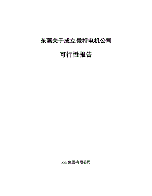 东莞关于成立微特电机公司可行性报告.docx