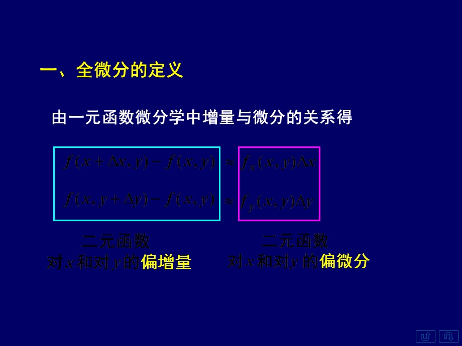 全微分的定义二可微的条件三小结.ppt_第2页