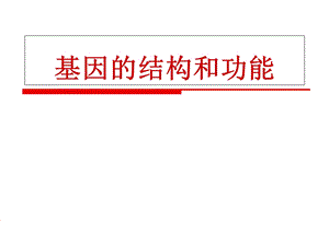 基因的结构和功能.ppt