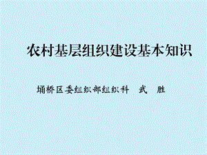 农村基层组织建设基础知识(曹村镇).ppt