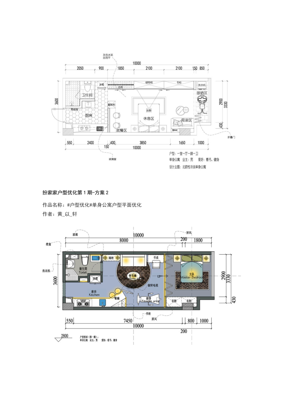 一个户型地12种平面布局优化方案设计(40平米单身公寓).doc_第2页