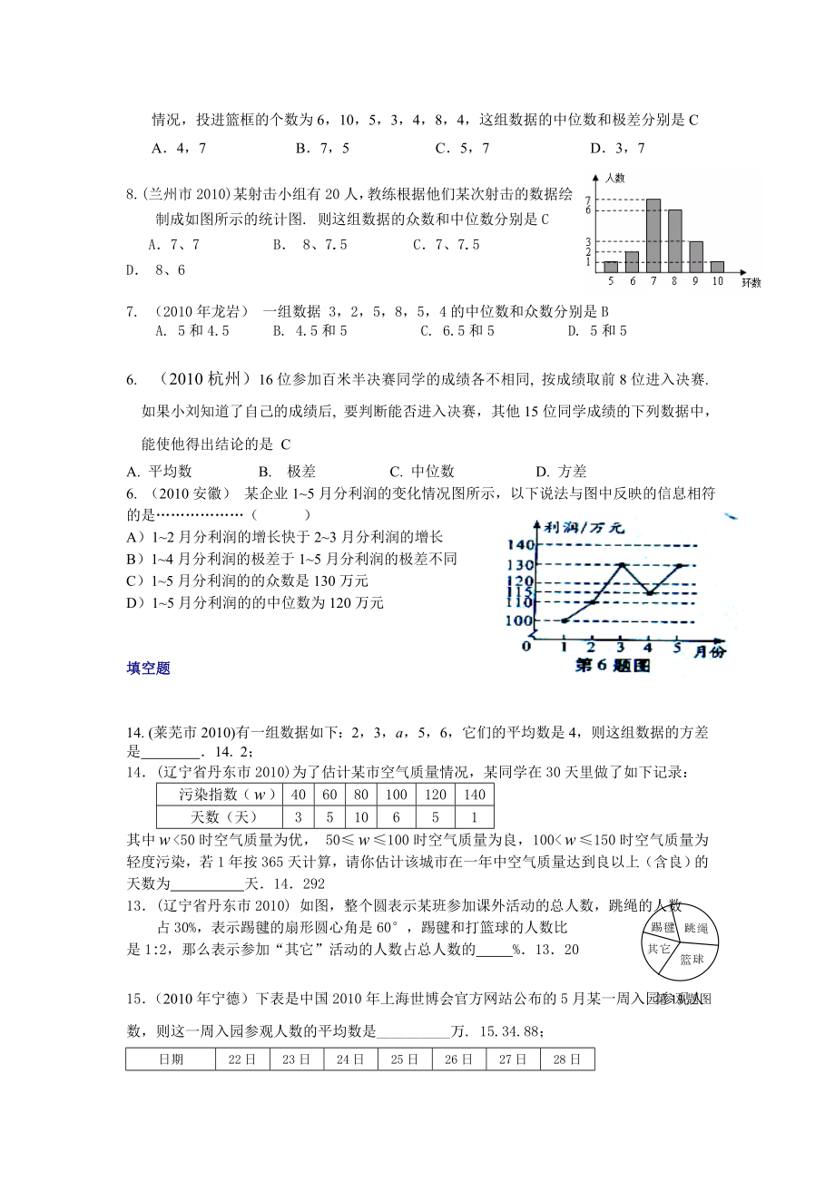 中考数学真题分类汇编(数据的分析).doc_第2页