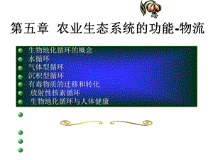 农业生态系统的功能-物流.ppt