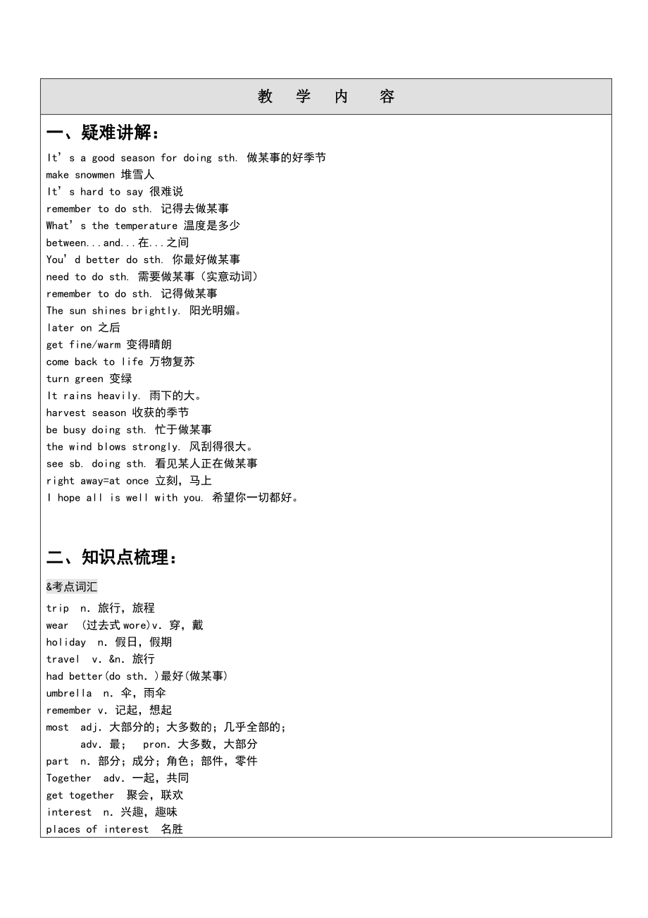 仁爱英语七年级下册第八单元知识点及典型例题.doc_第1页