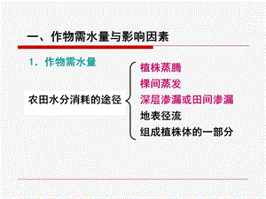 农田水利学：2章1作物需水量与影响因素.ppt