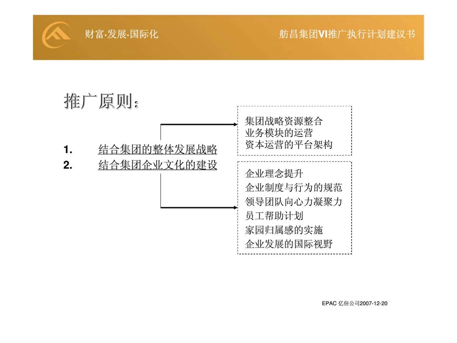 舫昌集团vi推广执行计划建议书财富发展国际化.ppt_第2页