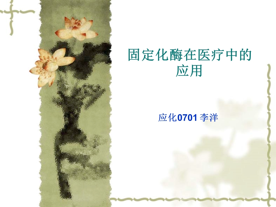 固定化酶在医疗应用.ppt_第1页