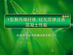 Y型聚丙烯纤维硅灰混掺改善混凝土性能.ppt