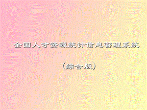 全国人才资源统计信息管理系统综合版.ppt