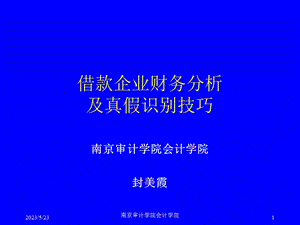 借款企业财务分析及真假识别技巧.ppt