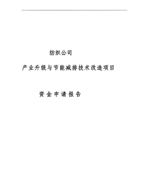 某纺织公司产业升级和节能减排技术改造项目资金申请报告印染行业节能减排技改项目.doc