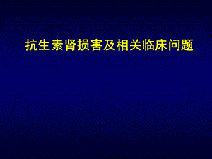 抗生素肾损害及相关临床问题.ppt