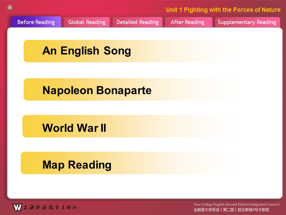 全新版大学英语综合教程4ppt电子教案Unit.ppt_第1页