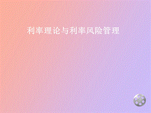 利率理论与利率风险管理.ppt